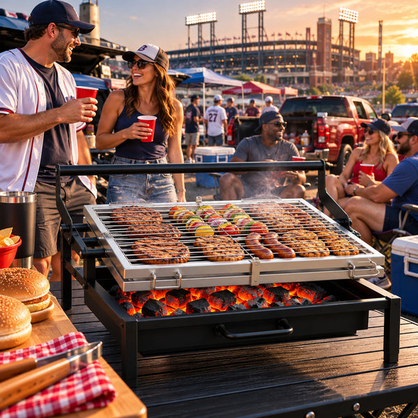 The Pitmaster 360™ Rotating Charcoal Grill