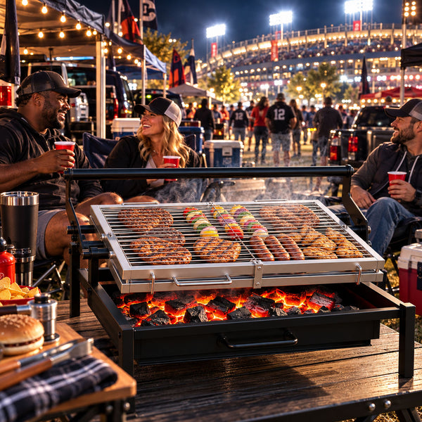 The Pitmaster 360™ Rotating Charcoal Grill