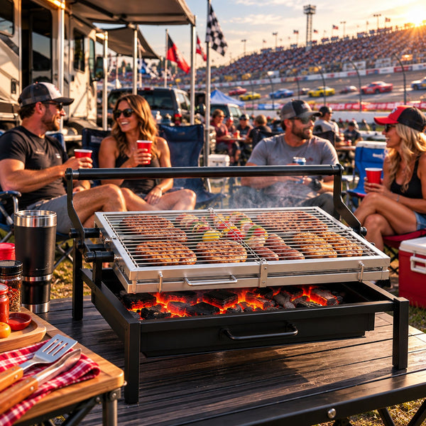 The Pitmaster 360™ Rotating Charcoal Grill