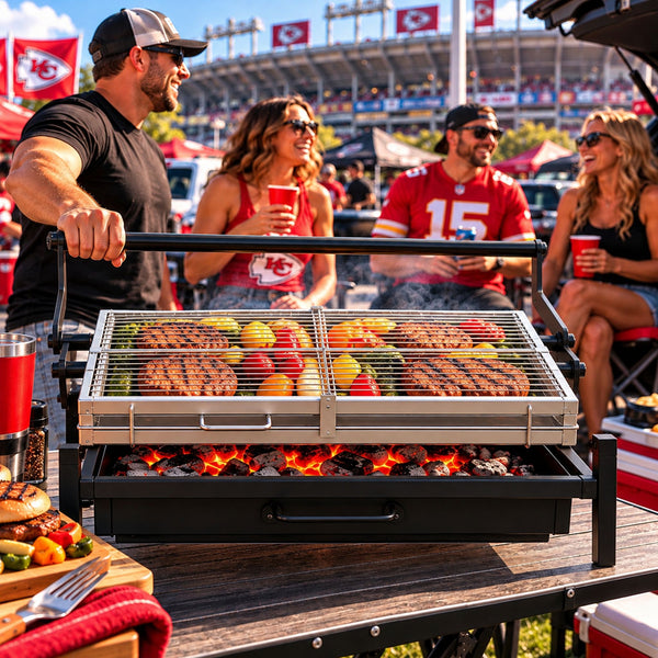 The Pitmaster 360™ Rotating Charcoal Grill