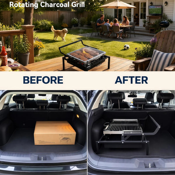 The Pitmaster 360™ Rotating Charcoal Grill