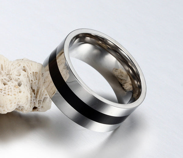Titanium Steel Black Men's Wedding Band