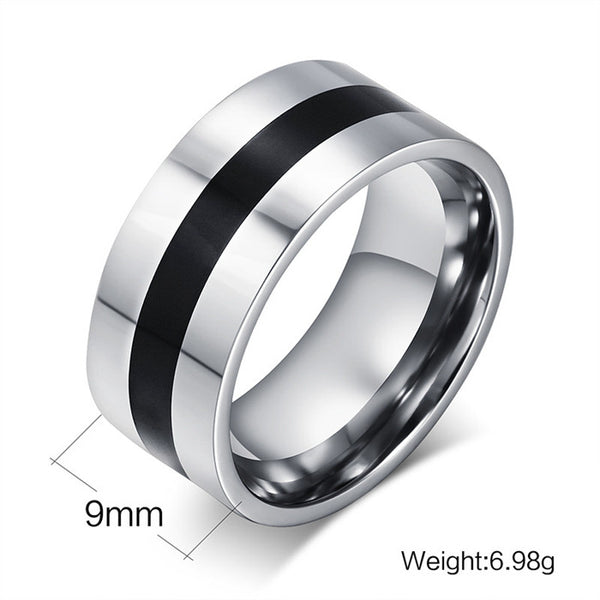 Titanium Steel Black Men's Wedding Band