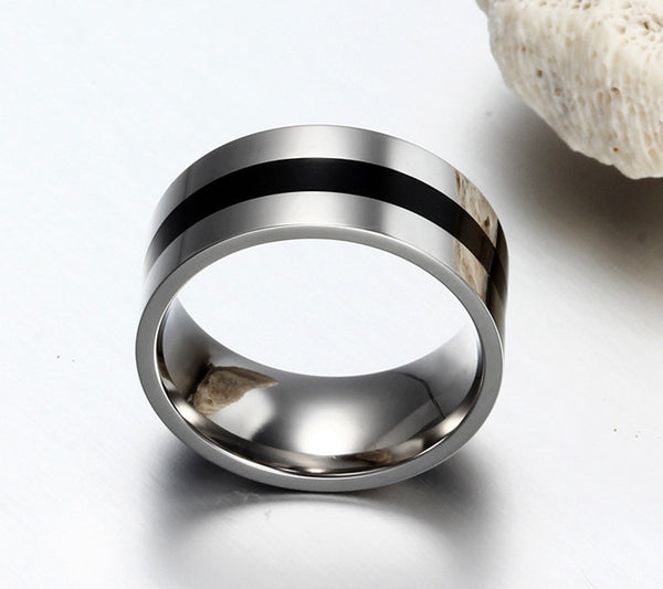 Titanium Steel Black Men's Wedding Band