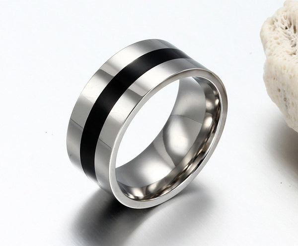 Titanium Steel Black Men's Wedding Band